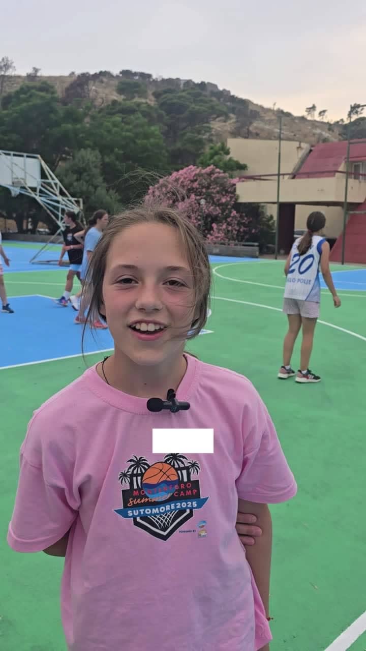 Iva, camper, on the court in Sutomore